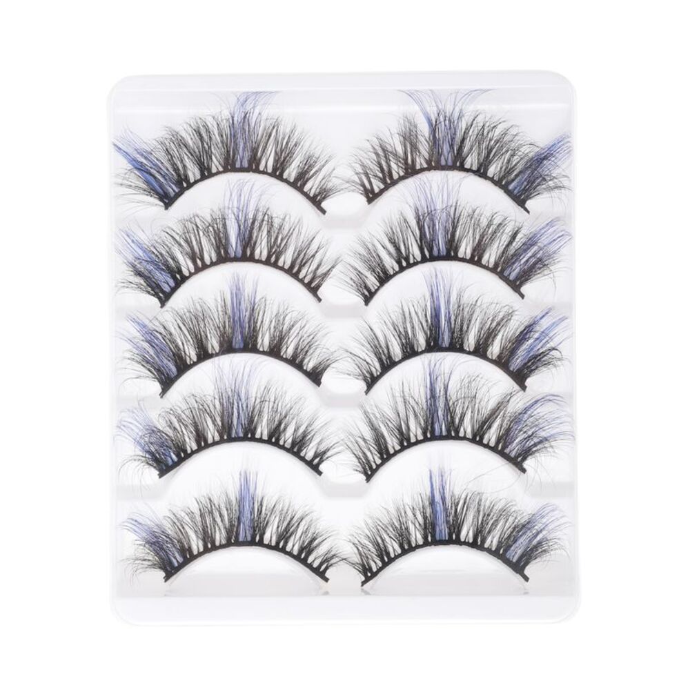 3D Mix Color False Eyelashes Blue 5 Pair